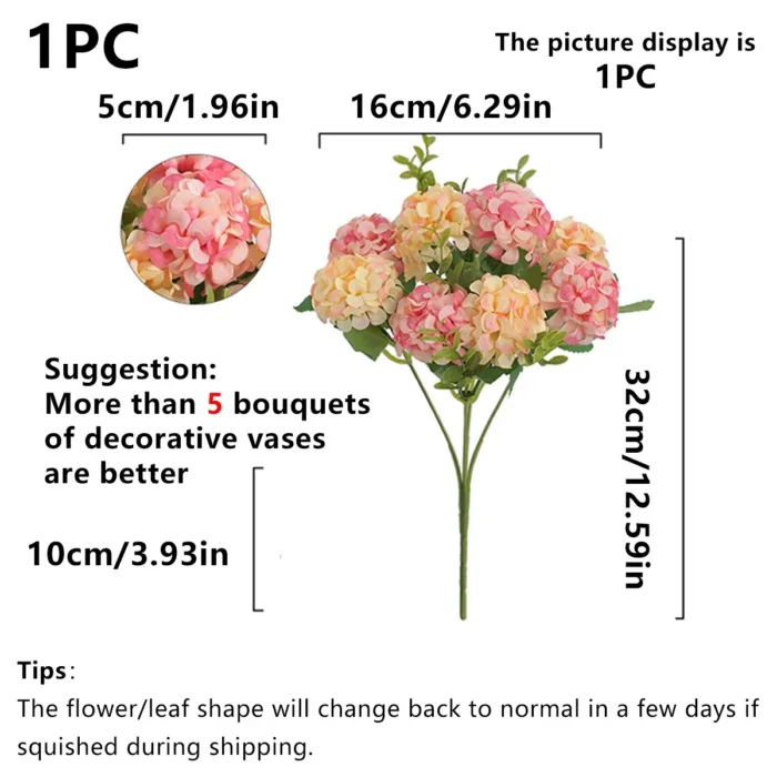 Silk watercolor Hydrangea Simulation flower Home vase Christmas Outdoor Garden Decor Festival Wedding BridalBouquet Diy Gift box - Image 6