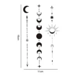 Adhesive Tattoo Waterproof Moon Pattern Temporary Tattoo with Plant-based Adhesive Long-lasting Body Art Fake Tattoos for Easy - Image 4