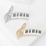 Beaut&Berry Trendy Piano Brooches for Women Unisex 2-color Musical Instrument Party Casual Brooch Pin Gifts - Image 2