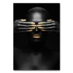 Modern Black Gold African Woman Portrait Wall Art Posters Living Room Home Decor Canvas Painting Mural Prints Pictures Cuadros - Image 14
