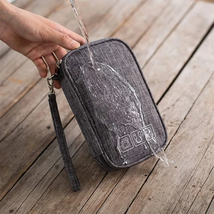 Data Cable Storage Bag, Portable Headphone Manager, Digital Gadget Suitcase, Double-layer Digital USB Hard Drive Protection Bag - Image 4