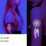 Luminous Temporary Tattoos Stickers Fluorescent Neon In Dark Illuminate Tattoo Elephant/Love Heart Shoulder Tattoo Party Sticker - Image 5