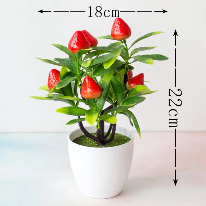 Simulated Green Plants Simulated Plants Decorative Bonsai Fruit and Potted Plants Strawberry Orange Simulation Tree - Image 5