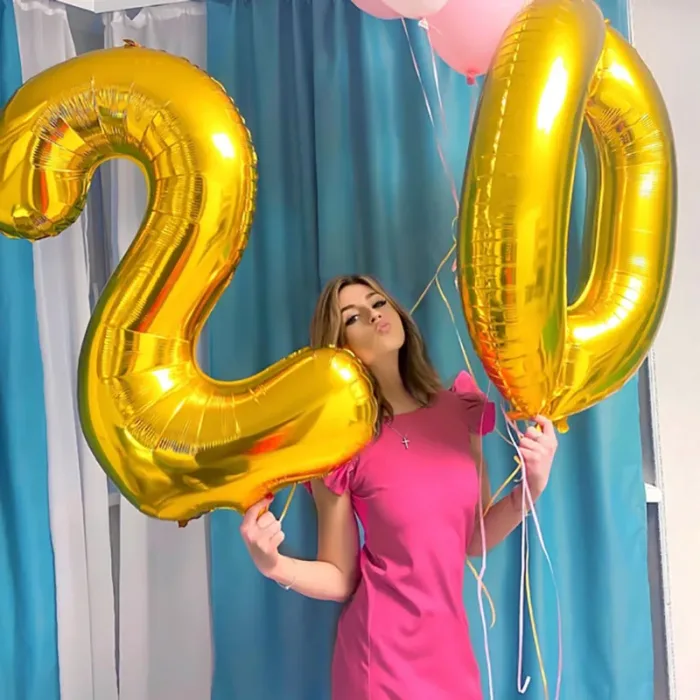 32 inch Large Gold figure Balloons 18 20 30 40 50 60 70 80 90 years adult Birthday Anniversary Decoration Number Balls Supplies - Image 3