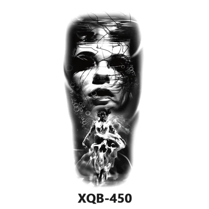 210 * 114mm Dragon, Snake, Lion Tattoo Sticker For Men And Women Black And White Color Transfer Printing Temporary Tattoos Art - Image 23