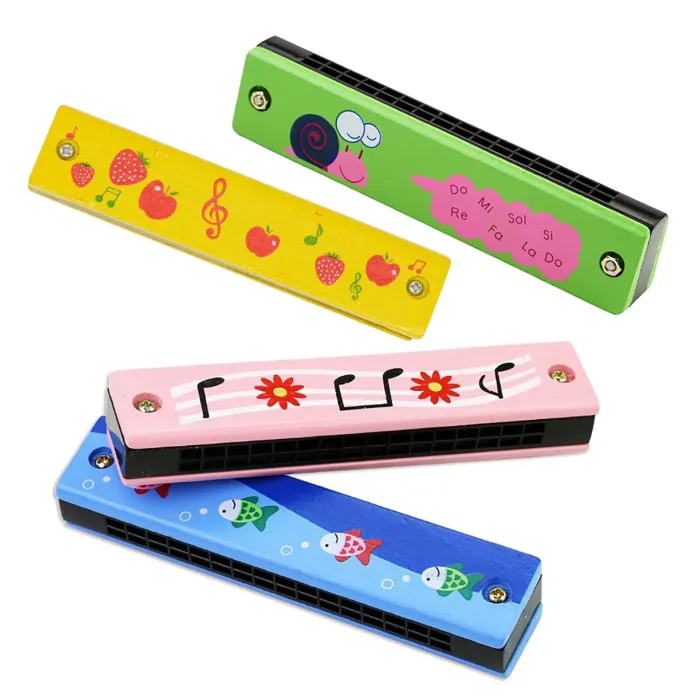 Wooden Harmonica for Children Toys Musical Instruments 16 Holes Double-Row Blow Cartoon Woodwind Mouth Harmonica Style 1 - Image 6
