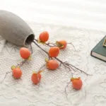 Artificial Persimmon Orange Fruit Home Wedding Festival Christmas Display Decoration Fake Plant High Simulation Model Photo Prop - Image 2