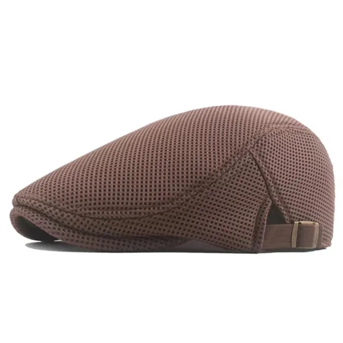 summer hollow mesh breathable sun hat classic solid color beret men and women universal hats outdoor sports cap - Image 8