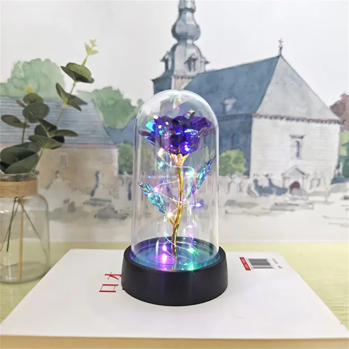 Red Colorful Rose Artificial Flowers Wedding Decoration Creative Valentine's Day Mother's Day Gift Light Up Rose in A plastic - Image 7
