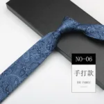 6cm Width Navy Paisley Neck Ties For Men Business Handmade Narrow Soft Polyester Neckties Trendy Fashion Shirt Suit Accessories - Image 12