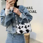 Women's Bag Fashion Design Retro Cow Zebra Leopard Printing Shoulder Underarm Bag Casual Ladies Small Purse Shopper Handbags - Image 3