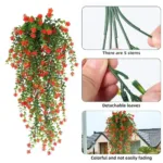 Drooping Fake Flower Vine Artificial Hanging Flowers Realistic Artificial Eucalyptus Flower Garland for Home Wedding for Indoor - Image 4