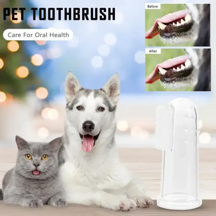 Pet Toothbrush Food Grade Silicone Finger Toothbrush Bad Breath Care Tools  Dog Cat Cleaning Brush cepillo de dientes para perro - Image 4