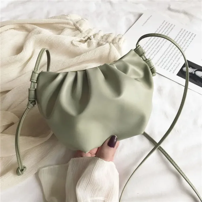 Fashion Women Shoulder Bag New Arrival Crossbody Bag Female Solid Color Pleated Design Ladies Bag Mini Zipper Cloud Bag For Girl - Image 10