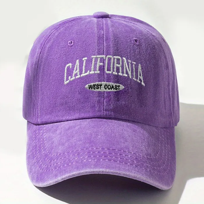 Fashionable Versatile Washed Letters Solid Color Embroidered Baseball Cap For Men Wide Brimmed Casual Sports Cap For Women - Image 13