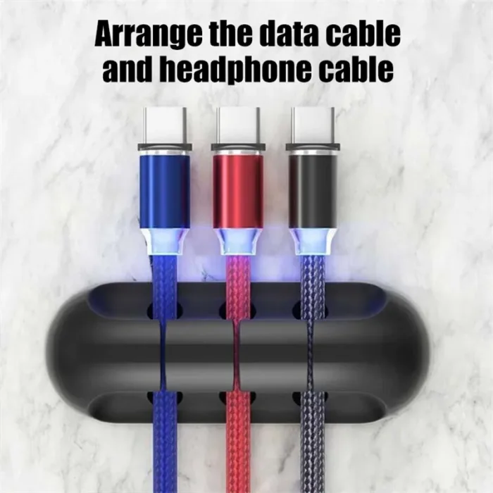 Data Cable Storage Desktop Cable Organizer Charging Cable Fixed Artifact Mobile Phone Bedside Silicone Line Card Headset Hub - Image 5