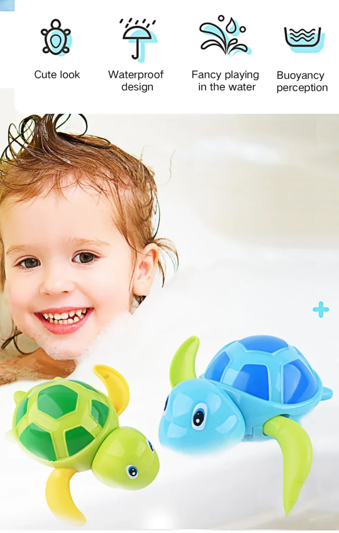 Baby Bath Toys, Clockwork Turtle For Toddlers Boys Girls, Wind Up Bath Toy, Water Toys Swimming Turtle, Random delivery - Image 5