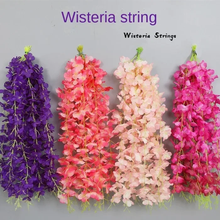 10pcs 50cm Artificial Wisteria Flower Strips Wedding Home Decoration Balcony Room Hanging Plastic Flower Ceiling Flower Vine - Image 3