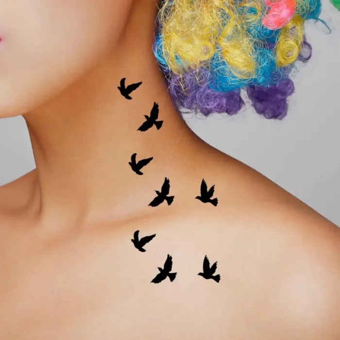 Unisex Sticker Body Art Black Tattoo Waterproof for Unisex Sexy Removable Flying Bird Transfer for Unisex - Image 4
