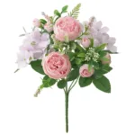 Blue Silk Bouquets Artificial Forest Hydrangea Peony Bud Wedding Bride Hand Bouquet Home Garden Desktop Flower Arrangement Decor - Image 9