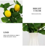Real looking Yellow Lemon fruit with fake leaves Artificial flowers for Hotel Home decor flores artificiales - Image 5