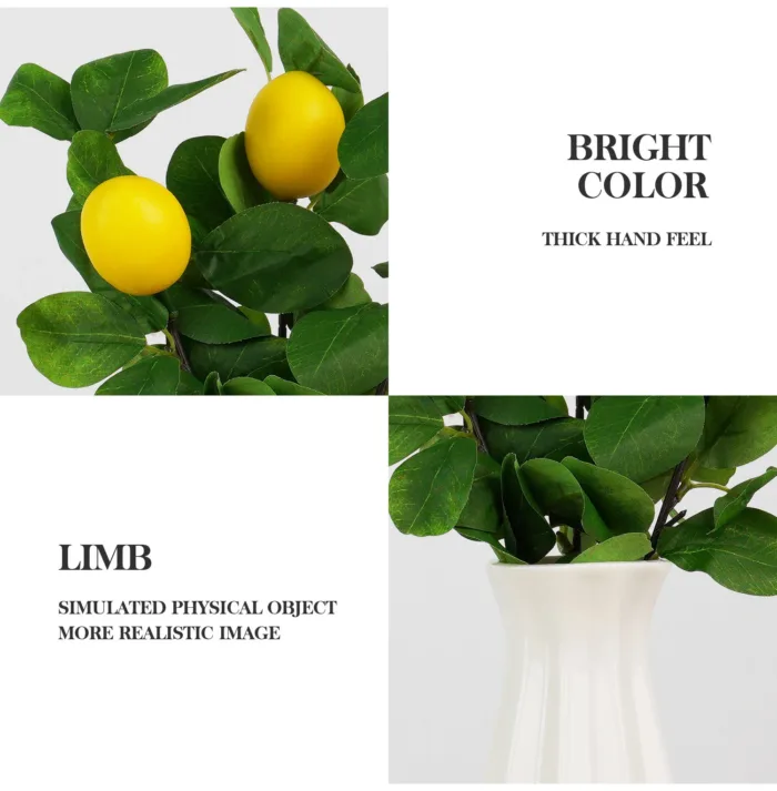 Real looking Yellow Lemon fruit with fake leaves Artificial flowers for Hotel Home decor flores artificiales - Image 5