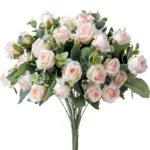 10 Heads Artificial Flower Silk Rose white Eucalyptus leaves Peony Bouquet Fake Flower for Wedding Table Party Vase Home Decor - Image 10