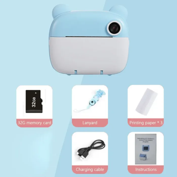 Children Digital Camera Instant Print for Kids Thermal Print Camera Instant Photo Printing Camera Video Toys+32G Memory Card - Image 8