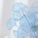 1PC Three-pronged Fan Leaf Netting Artificial Gold Ginkgo Eucalyptus Holly For Wedding Arch Flower Arrangement Party Decor - Image 3