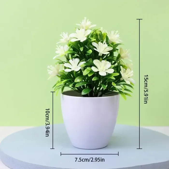 1pc Artificial Flowers Five Leaf Plum Small Potted Plants Can Be Placed Indoors And Outdoors Suitable For Home Room Decoration - Image 5