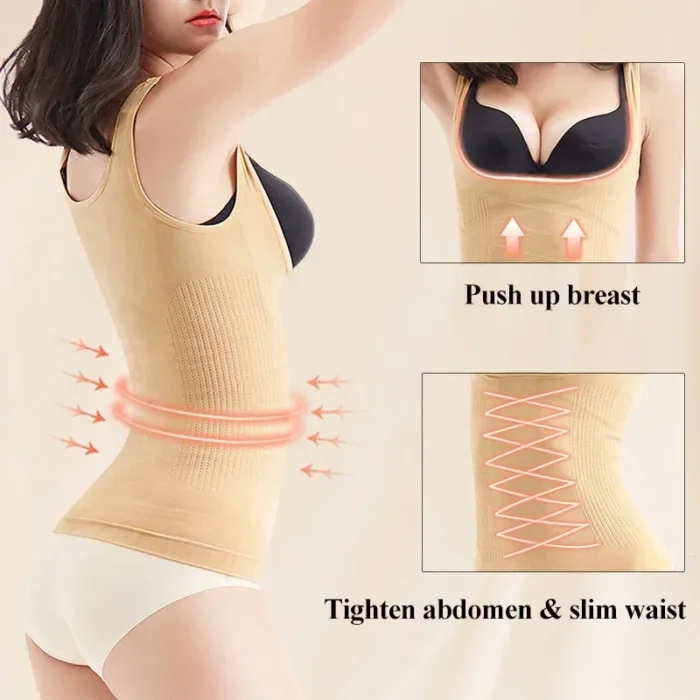 Women Slimming Vest Shaper Slimming Tummy Control Tank Top Vest Bodysuits Shapewear Tummy Waist Corset Girdle Body Shaper - Image 3