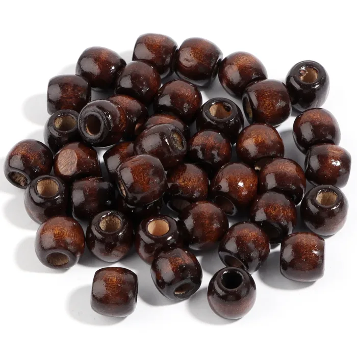 Natural Wooden Beads For Jewelry Making Big Hole Wood Beads Loose Spacer Beads DIY Hair Accessories Bracelet Necklace Wholesale - Image 7
