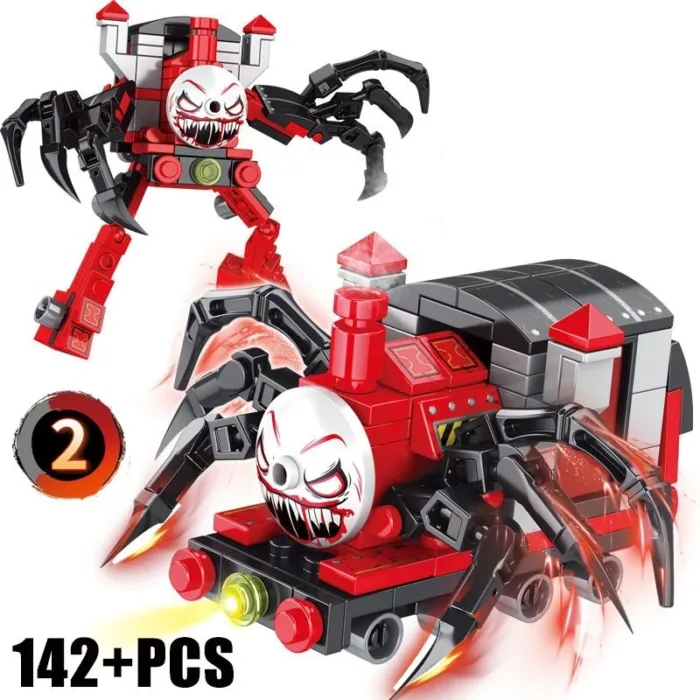 Hot Game Choo-Choo Charles Building Blocks Demonic Spider Train Animal Monster Figures Bricks MOC Toys For Children Gifts - Image 3