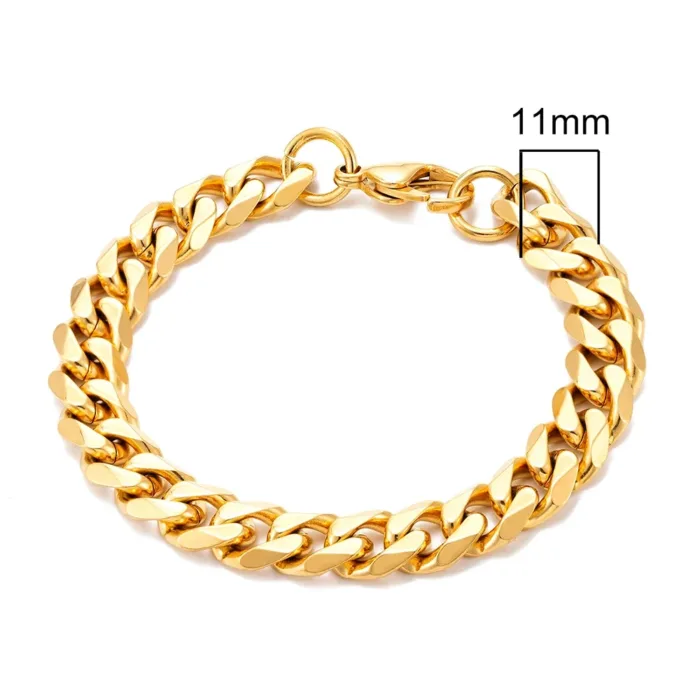 MKENDN 3-11mm Locomotive Men Punk Rock Stainless Steel Curb Cuban Link Chain Silver Color Bracelet For Women Biker Jewelry - Image 14