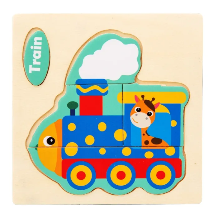 Montessori Wooden 3D Jigsaw Puzzle Cartoon Animals Children Learning Cognition Intelligence Puzzle Game Educational Toy for Kids - Image 8