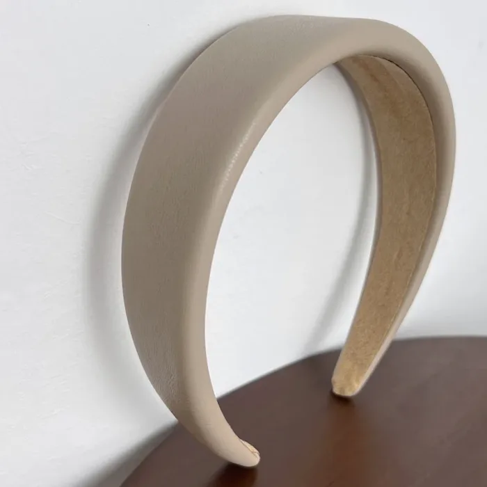 High Quality Women PU Leather Thick Sponge Wide Hairbands Wide Sponge Padded Simple Hair Hoop Band Bezel Hair Accessories - Image 8
