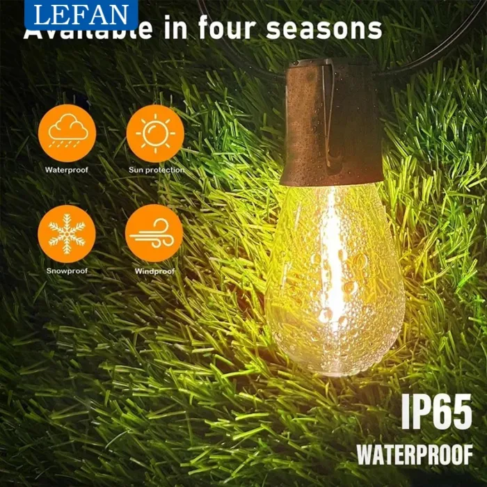 Morden Led Solar Outdoor String Lights Garden Waterproof Patio Lights for Outdoor Christmas Decoration Garland Furniture Fairy L - Image 4