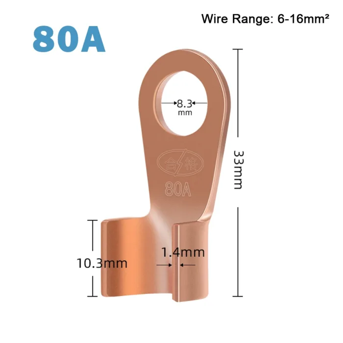 10/50PCS Copper OT Terminal Non-Insulated Wire Connector Bare Electrical Cable Terminals Lug Battery Ring Crimp Terminal 10-400A - Image 8