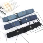 Jeans Elastic Belt Men Denim Belt No Marks Versatile Invisible Elastic Women No Punching Decoration Waistband Inset Style Belts - Image 4