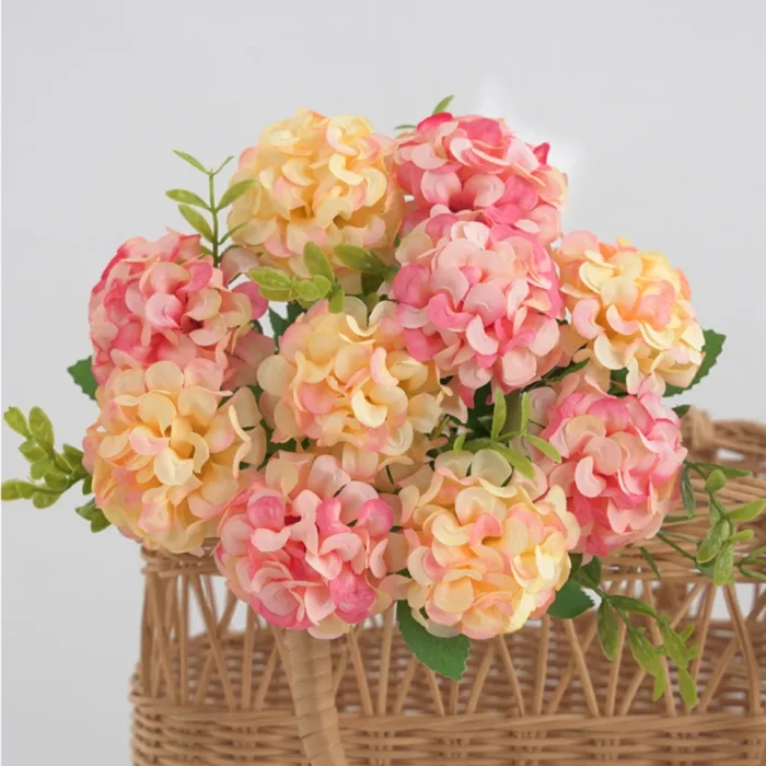 Silk watercolor Hydrangea Simulation flower Home vase Christmas Outdoor Garden Decor Festival Wedding BridalBouquet Diy Gift box - Image 3