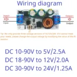 30W Ultra-wide Voltage Regulator Module 10-90V to 5V 12V 24V Buck DC-DC Converter for UPS EBike Electric Car New Energy Vehicles - Image 3