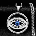 Islam Hamsa Evil Blue Eye Necklace Stainless Steel Turkish Eye Chain Bracelet Greek Jewelry ojo turco acero inoxidable N1137S02 - Image 8