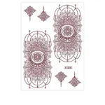 Red Lace Henna Tattoo Sexy Maroon Tattoo Stickers Waterproof India Mehndi Design Temporary Tattoos Finger Hand Tattoo for Women - Image 15