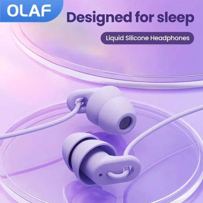 Soft Silicone Headphones Wired Handsfree Type C 3.5mm Jack Earphones In-Ear Sleep Wired Headset With Mic In-line Control Earbuds - Image 1