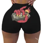 Women High Waist Sexy Yoga Shorts Printed Snickers Mini Shorts Sexy Beach Gril Fitness Booty Skinny Shorts - Image 5