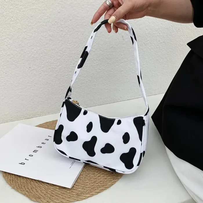 Women Shoulder Bag Fashion Animal Pattern Print Bag Casual Nylon Butterfly Leopard Zebra Cow Print Women Handbag Underarm Bags - Image 6
