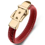 European and American Style Belt Buckle Stainless Steel Trendy Punk Style Men's Bracelet Multicolor Wide Leather Rope Bracelet - Image 9