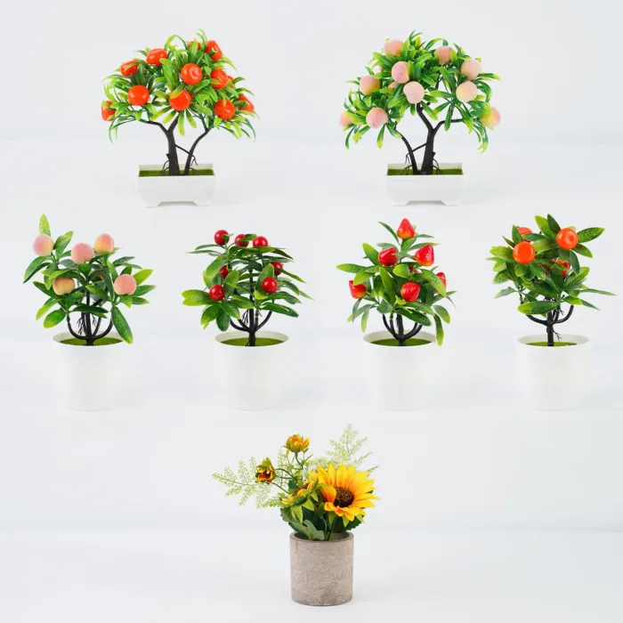 Artificial Fruit Plants Potted Bonsai Ornaments Craft Plant Aesthetic Room Decor Home Wedding Home Office Decoration Accessories - Image 6