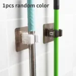1pcs Punch-free Mop Holder Bathroom Shelf Wall-Mounted Mop Broom Hanger Self Adhesive Hooks Bathroom Storage Home Accessories - Image 7