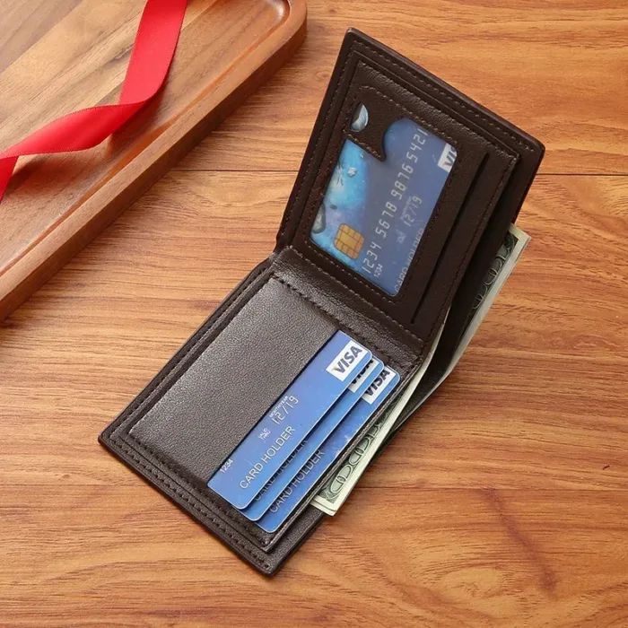 PU Leather Wallets Purses Men Women Business Foldable Multi-Card Wallet Picture Coin Purse Slim Money Credit ID Cards Holder Bag - Image 3